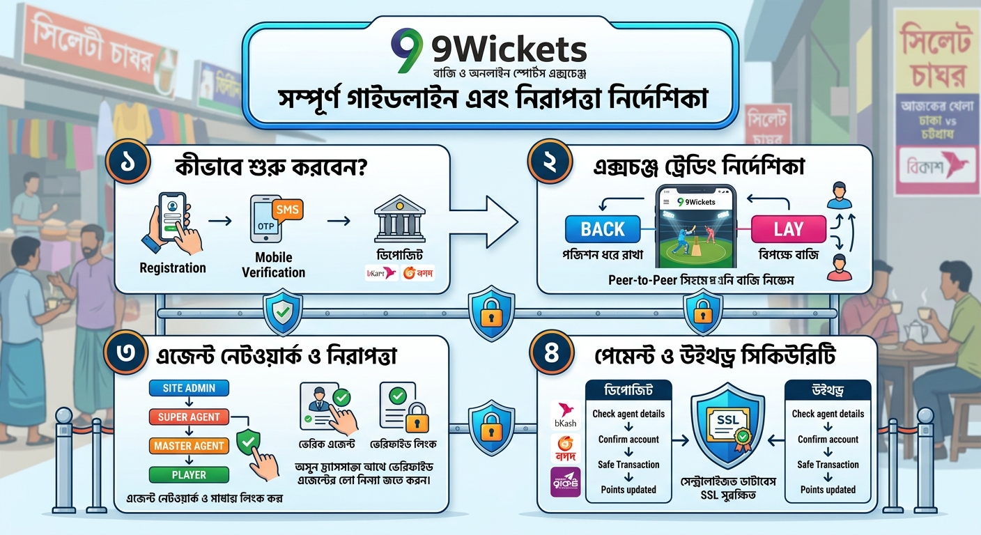 9Wickets বাজি ও অনলাইন স্পোর্টস এক্সচেঞ্জ: সম্পূর্ণ গাইডলাইন এবং নিরাপত্তা নির্দেশিকা