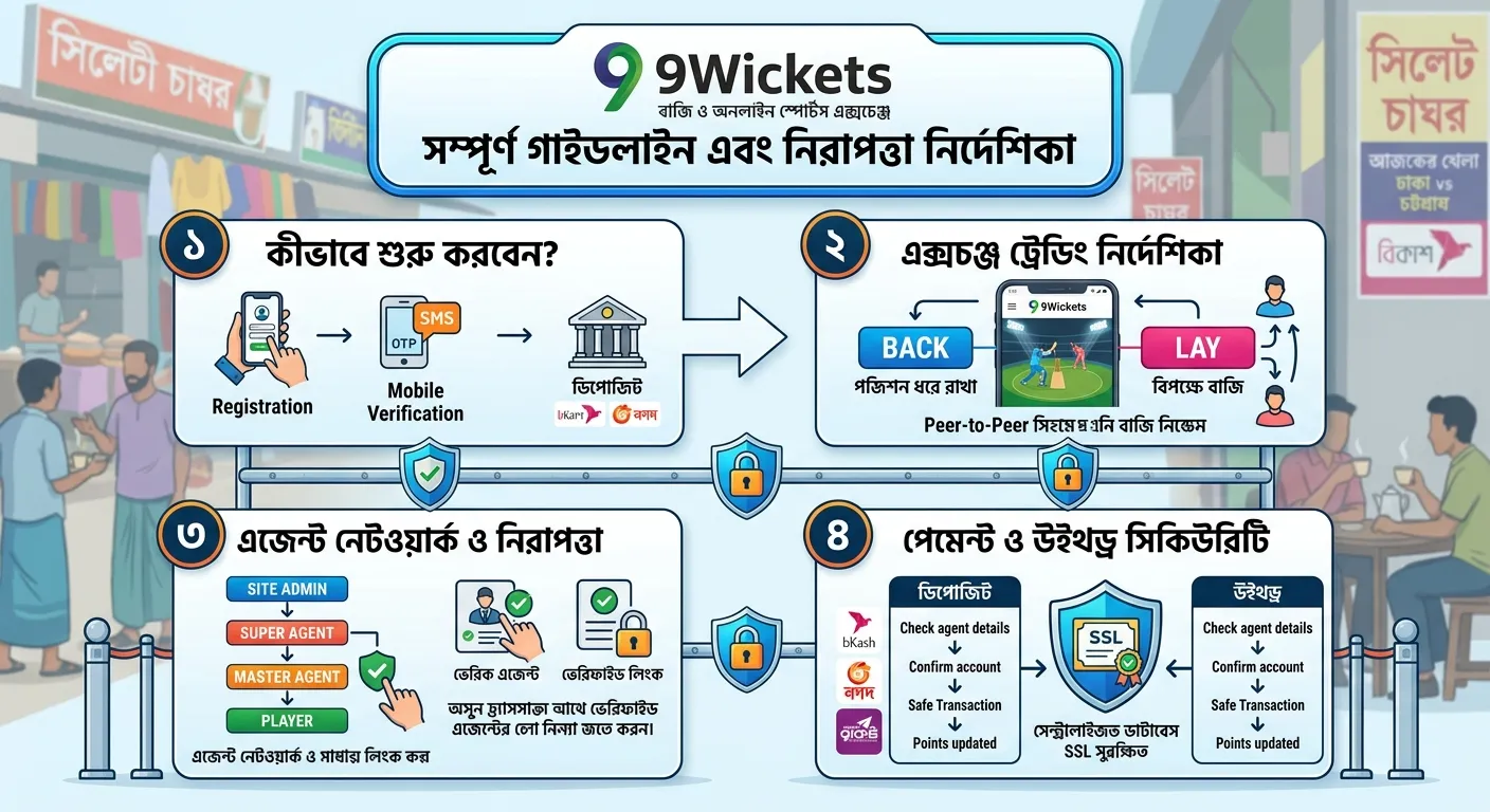 9Wickets বাজি ও অনলাইন স্পোর্টস এক্সচেঞ্জ: সম্পূর্ণ গাইডলাইন এবং নিরাপত্তা নির্দেশিকা